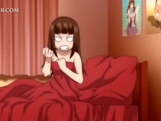 3d hentaï adolescent obtient chatte baisée sous la jupe en lit