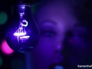 Samantha Saint Lesbian Black Light