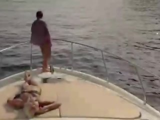Glamorous art adult video on the yacht
