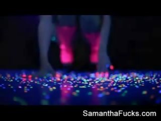 Samantha Saint gets off in this terrific incredible black light solo