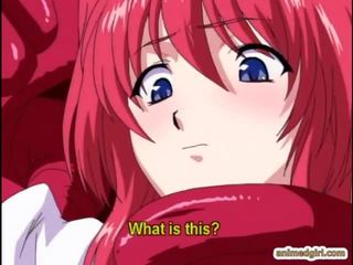 Roodharige anime smashing geboord allhole door tentakels