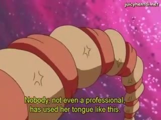 Anime seductress doing blowjob and drinking sperm
