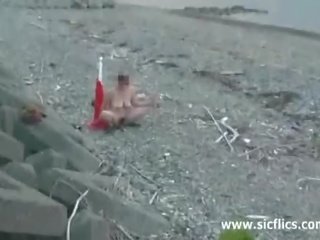 Riese straße cone fick bei ein öffentlich strand