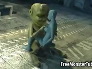 Smashing 3D Cartoon Cat goddess Getting Fucked By An Alien