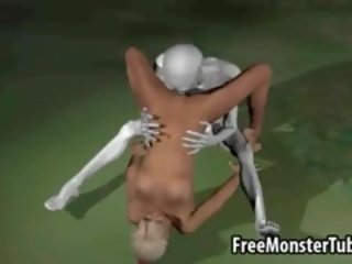 First-rate 3D honey Getting Licked And Fucked By An Alien