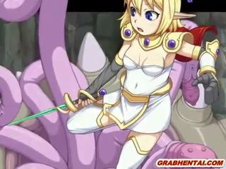 Attractive hentai Elf Princess caught and tentacles monster drilled