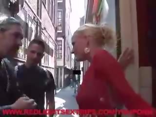 Blonde street girl deepthroats paying tourist