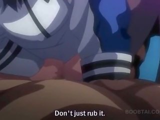 Hentai tramp jumping cum loaded penis on the floor