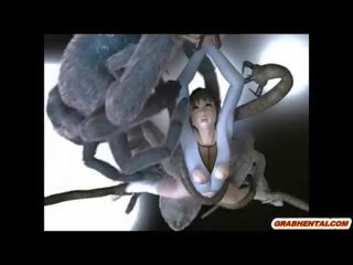 3d anime tabatud ja elajalikult perses poolt spider monsters