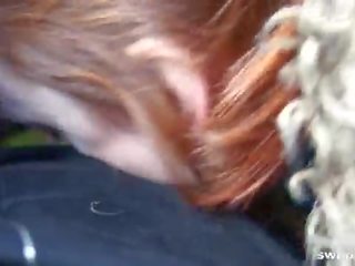 Amateur redhead street prostitute loves outdoor cock sucking