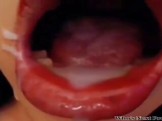 Fascinating Trans Shoot a Huge sensational Load in her own mouth