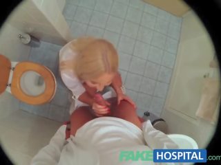 FakeHospital sexually aroused busty blonde receives a creampie from the intern