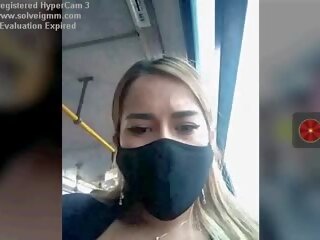 Νέος θηλυκός επί ένα λεωφορείο φιλμ αυτήν βυζιά risky, ελεύθερα βρόμικο ταινία 76