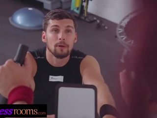Fitness Rooms Big phallus personal trainer fucks sedusive redhead on exercise bike