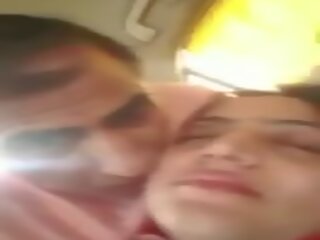 Pakistani couple romance and petting in car