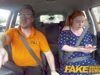 Fake Driving School enticing Redhead Fucks in Car