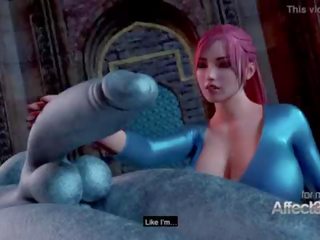 Big tits femme fatale awakening the futanari demon in a 3d animation
