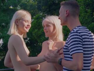 WOWGIRLS Two Ukrainian models Emily stunner and Lika Star share a lad in this smashing threesome vid