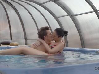 OLD4K. goddess is nailed by old womanizer in his personal swimming pool