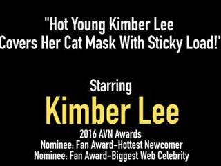 Gorgeous Young Kimber Lee Covers Her Cat Mask with Sticky.