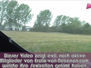 Gjerman exgirlfriend adoleshent publike qij në makinë dhe gëlltis