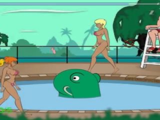 Tentacul monstru molests femei la piscina - nu commentary 2