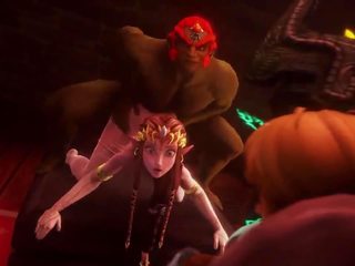 Link Cuckolded by Princess Zelda Enjoying Ganon's cock