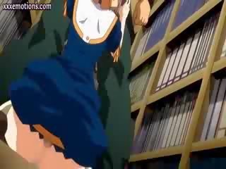 Hentai sucking a peter in the library