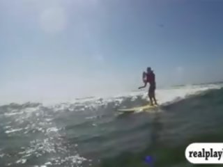 Group Of voluptuous Badass Girls Tryout Surfing And Jetski Naked