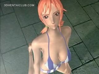 Big Titted Anime Redhead Giving Titjob And Blowjob