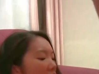 Attractive asian whore talked into sex movie