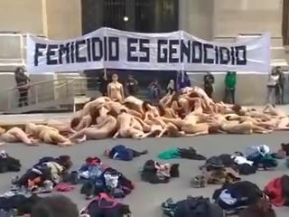 Nude Women Protest in Argentina -colour Version: sex video 01