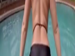 Justin Sane Fucking Pornstar Bailey Brooke in the Pool&period; He Fills her Pussy with elite Cum and lets it Drip out in the Water