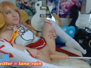 Lana Rain cosplaying Asuna sword online fuckmachine movie