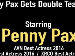Pussy Plowed Red Penny Pax Takes Double Cum shortly after a Double Deep Fuck!