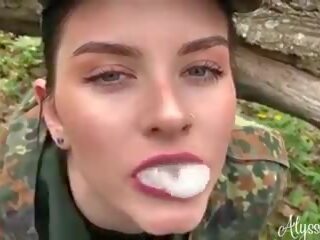 Army sweetheart Sucks and Swallows, Free adult film vid 00